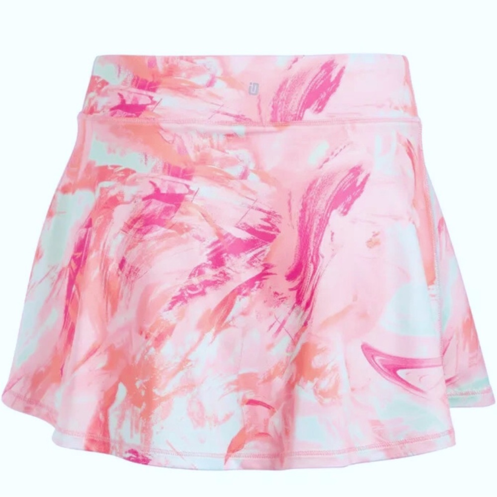 ID Ideology Girls Size L Scratched Paint Skort Pink Shock Elastic Waist